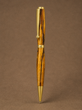 Slimline Satin Gold and Zebrawood Ballpoint