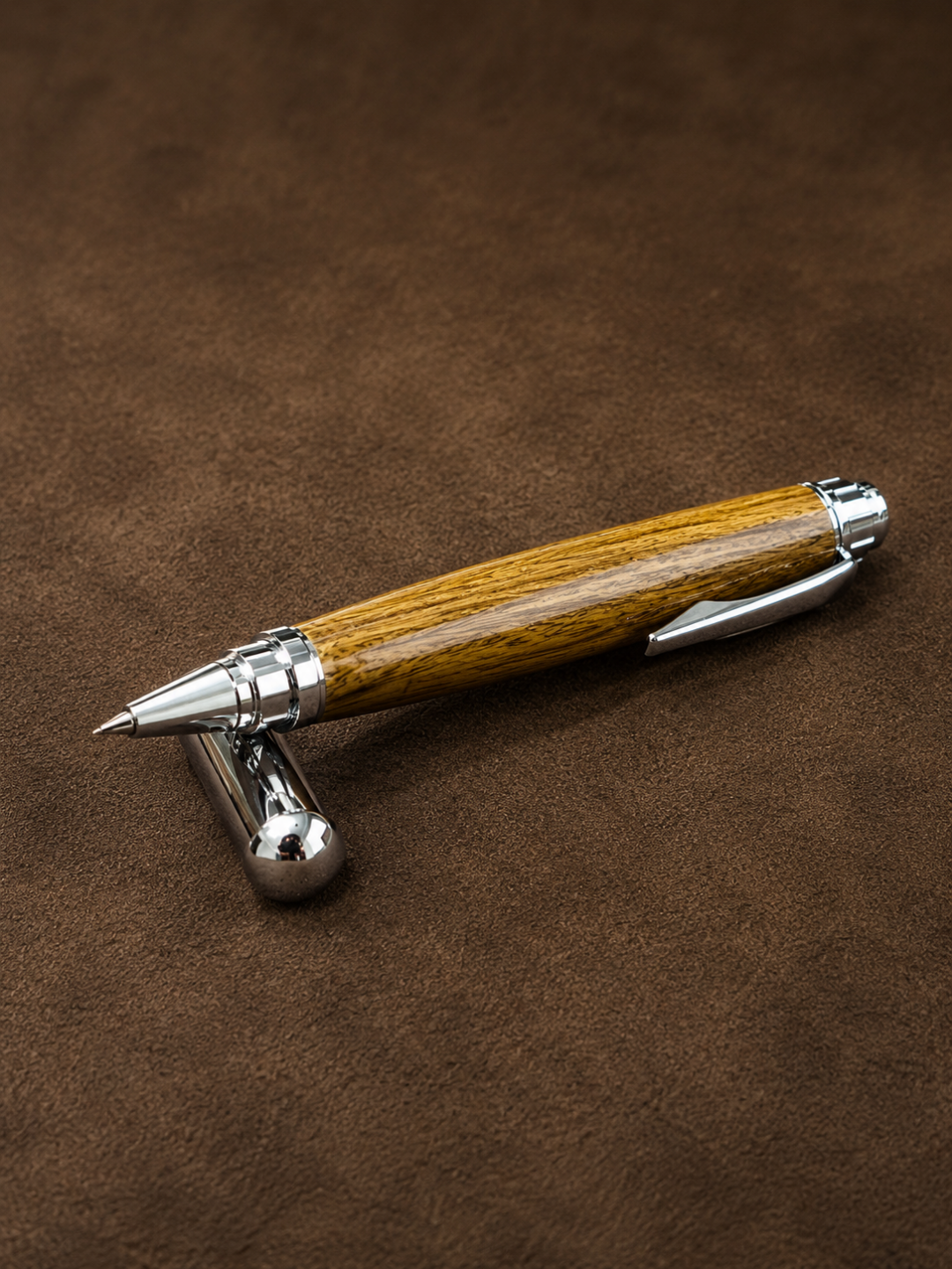 Rollester Silver and Olivewood Rollerball
